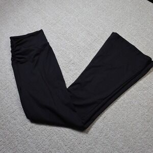 A New Day Womens Black High Waisted Ruched Back Flare Yoga Pants Large